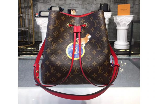 Replica Louis Vuitton P01072 LV Neonoe MY LV World Tour Monogram Canvas Bags Red