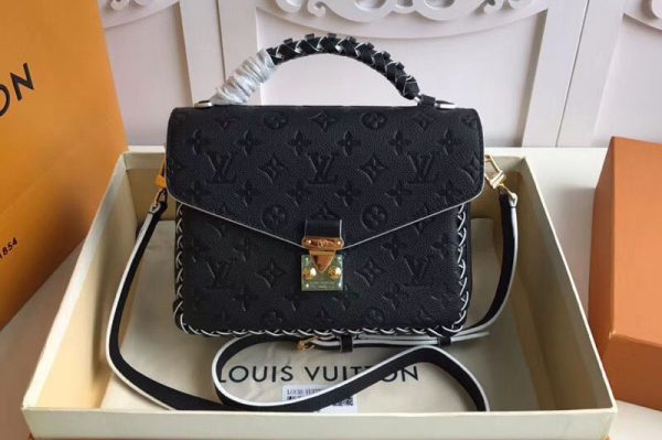 Replica Louis Vuitton M43942 LV Monogram Empreinte Pochette Metis Bags Black