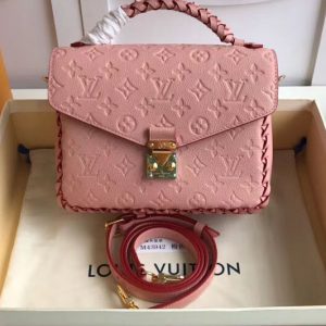 Replica Louis Vuitton M43941 LV Monogram Empreinte Pochette Metis Bags Pink