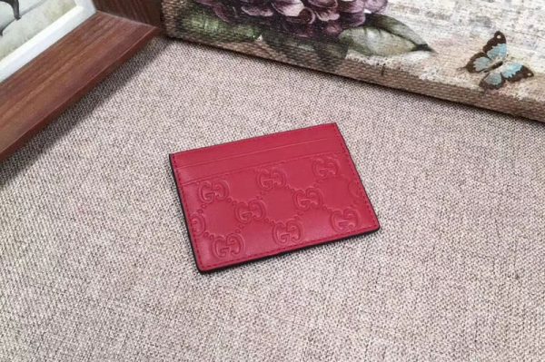 Replica Gucci 233166 Signature leather card case Red