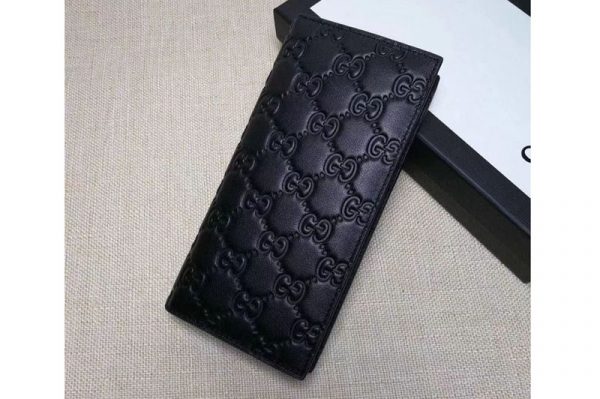 Replica Gucci 307774 Signature long wallet Black