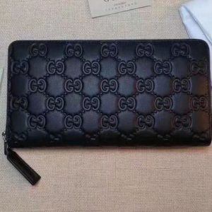 Replica Gucci 307987 Microguccissima Leather Zip Around Wallet Black