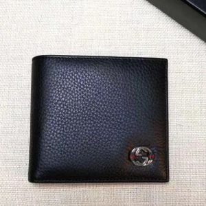 Replica Gucci 308795 Calfskin Leather Bi-fold Wallet Black