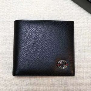 Replica Gucci 308798 Calfskin Leather Bi-fold Wallet Black