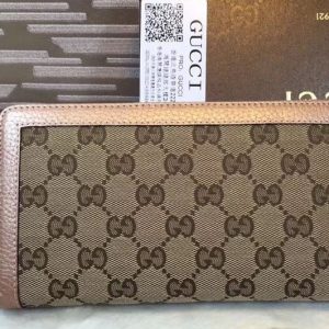 Replica Gucci 323397 Bree Original GG Canvas Zip Around Wallet