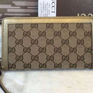 Replica Gucci 323397 Bree Original GG Canvas Zip Around Wallet Gold