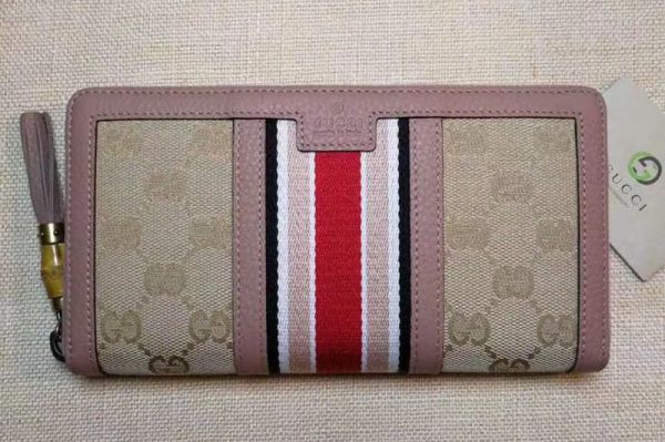 Replica Gucci Rania GG Canvas Zip Around Wallets 353651 Pink