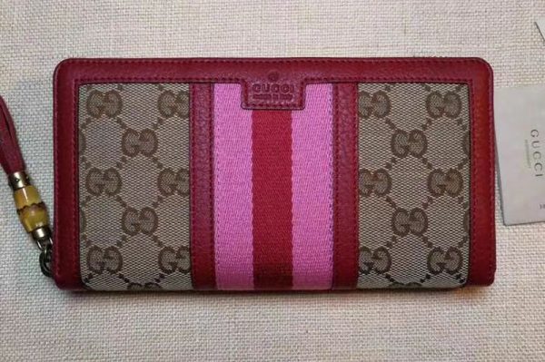 Replica Gucci Rania GG Canvas Zip Around Wallets 353651 Red