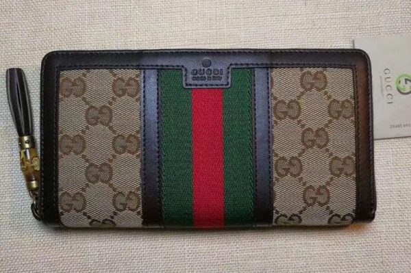 Replica Gucci Rania GG Canvas Zip Around Wallets 353651 Black