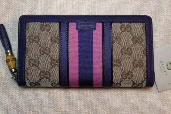 Replica Gucci Rania GG Canvas Zip Around Wallets 353651 Purple