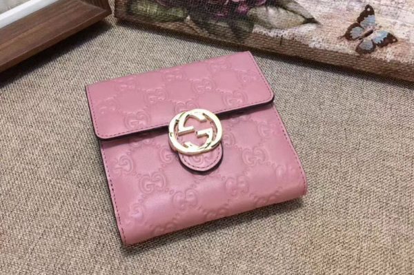 Replica Gucci 369676 Icon Gucci Signature wallet Pink