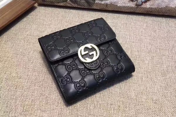 Replica Gucci 369676 Icon Gucci Signature wallet Black