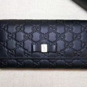 Replica Gucci 388679 Bow Signature Continental Wallet Black