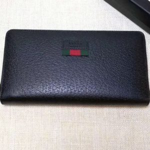 Replica Gucci 435298 Leather zip around wallet with Web