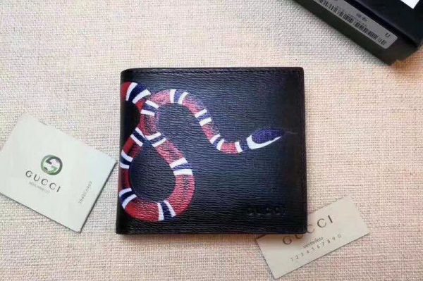 Replica Gucci Snake print Calf Leather wallet 451268