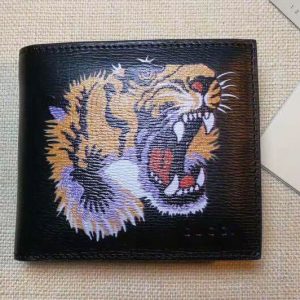 Replica Gucci Tiger print Calf Leather wallet 451268