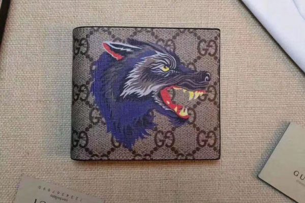 Replica Gucci Wolf print GG Supreme wallet 451268