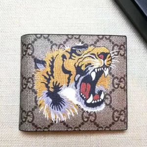 Replica Gucci 451268 Tiger print GG Supreme wallet