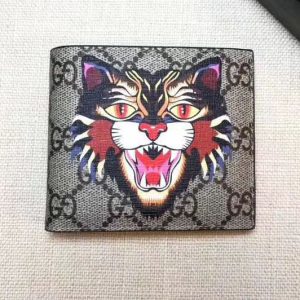 Replica Gucci 451268 Angry Cat print GG Supreme wallet