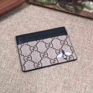 Replica Gucci 451277 Bee print GG Supreme card case