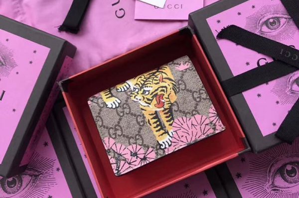 Replica Gucci GG Supreme Bengal Card Case 452362