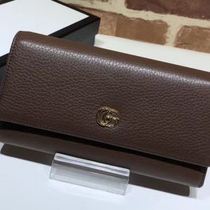 Replica Gucci 456116 eather Continental Wallet Coffee