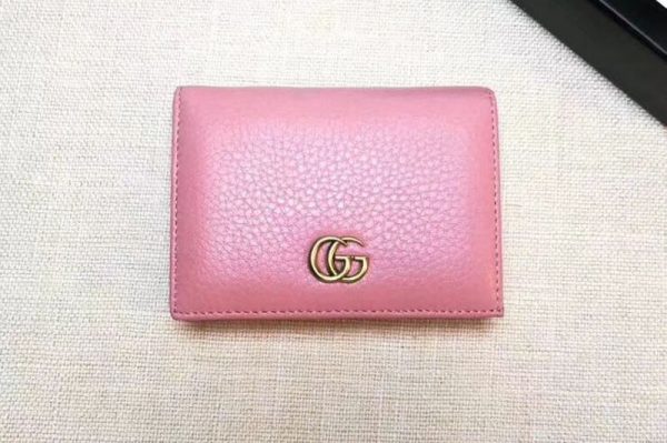 Replica Gucci 456126 Leather card case Wallets Pink