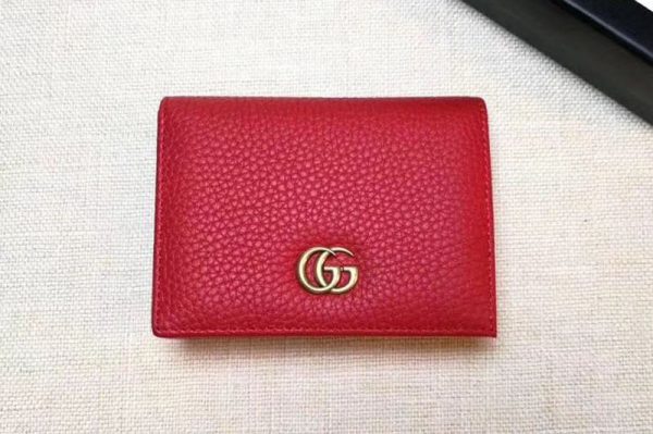 Replica Gucci 456126 Leather card case Wallets Red