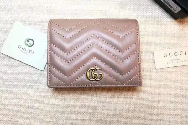 Replica Gucci 466492 GG Marmont Card Case Wallets Pink