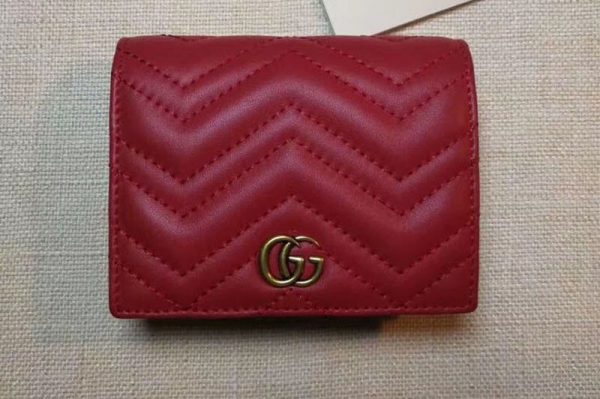 Replica Gucci 466492 GG Marmont Card Case Wallets Red