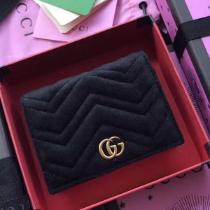 Replica Gucci GG Marmont Card Case 466492 Black