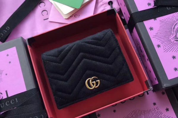 Replica Gucci GG Marmont Card Case 466492 Black