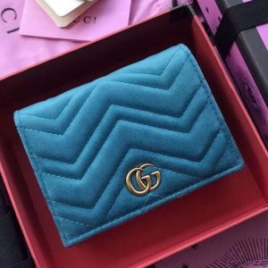 Replica Gucci GG Marmont Card Case 466492 Light Blue