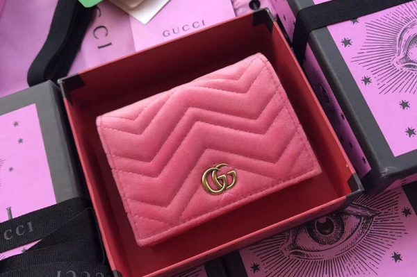 Replica Gucci GG Marmont Card Case 466492 Light Pink