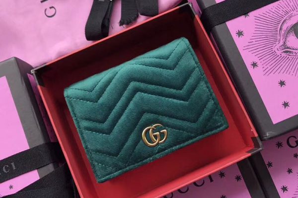 Replica Gucci GG Marmont Card Case 466492 Green