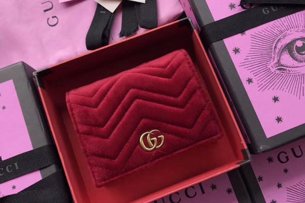 Replica Gucci GG Marmont Card Case 466492 Red