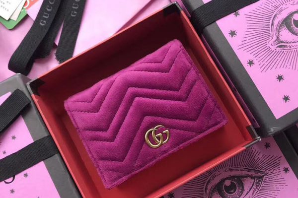 Replica Gucci GG Marmont Card Case 466492 Rosy