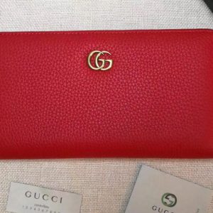 Replica Gucci 473928 Leather zip around wallet Red