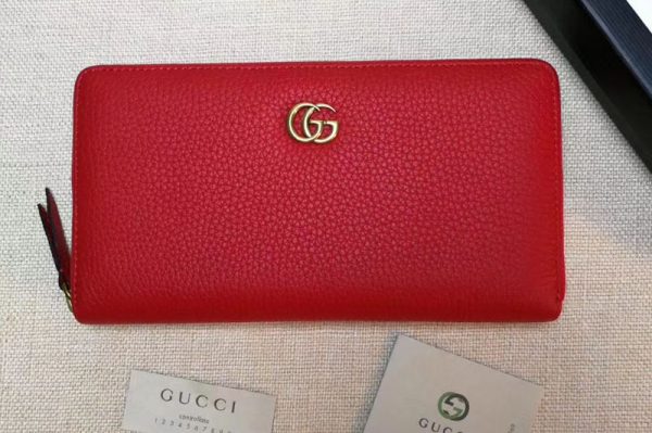 Replica Gucci 473928 Leather zip around wallet Red