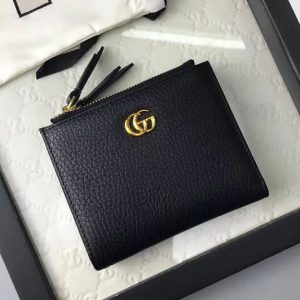 Replica Gucci 474747 Calfskin Leather Wallet Black