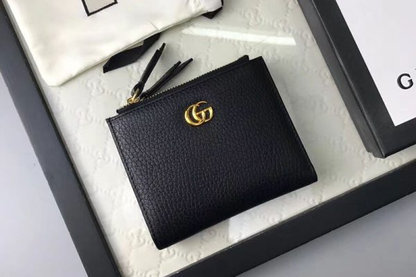 Replica Gucci 474747 Calfskin Leather Wallet Black