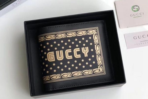 Replica Gucci 510491 Guccy bi-fold wallet Black