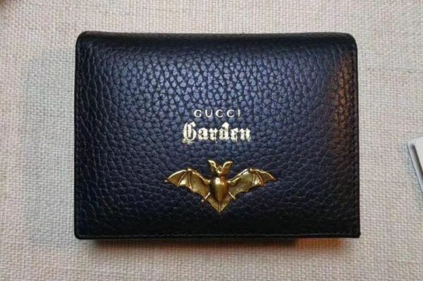 Replica Gucci Garden Bat Leather Card Case 516938 Black