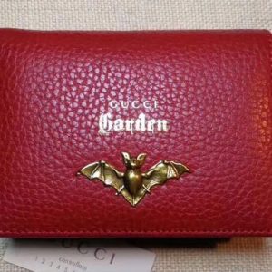 Replica Gucci Garden Bat Leather Card Case 516938 Red