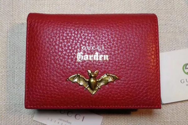 Replica Gucci Garden Bat Leather Card Case 516938 Red