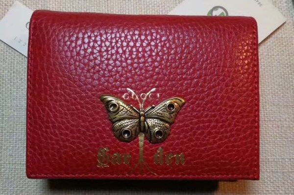 Replica Gucci Garden Butterfly Leather Card Case 516938 Red