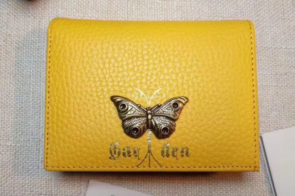 Replica Gucci Garden Butterfly Leather Card Case 516938 Yellow