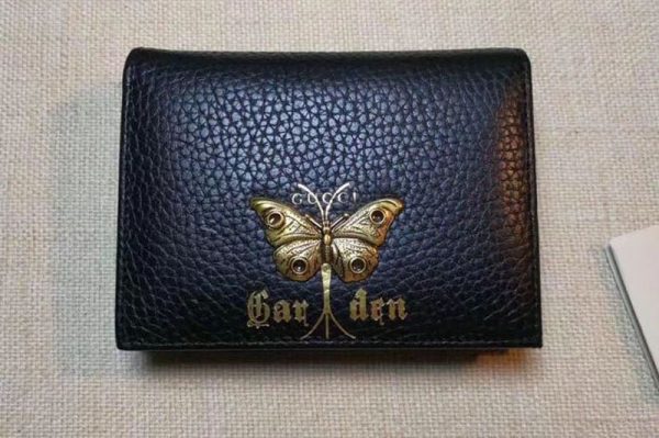 Replica Gucci Garden Butterfly Leather Card Case 516938 Black