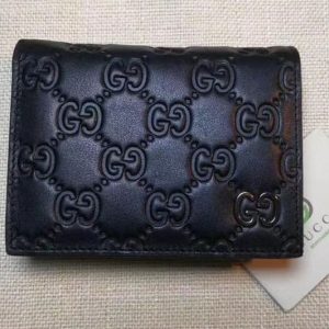 Replica Gucci 522869 Gucci Signature card case Wallets Black