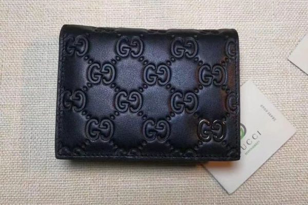 Replica Gucci 522869 Gucci Signature card case Wallets Black